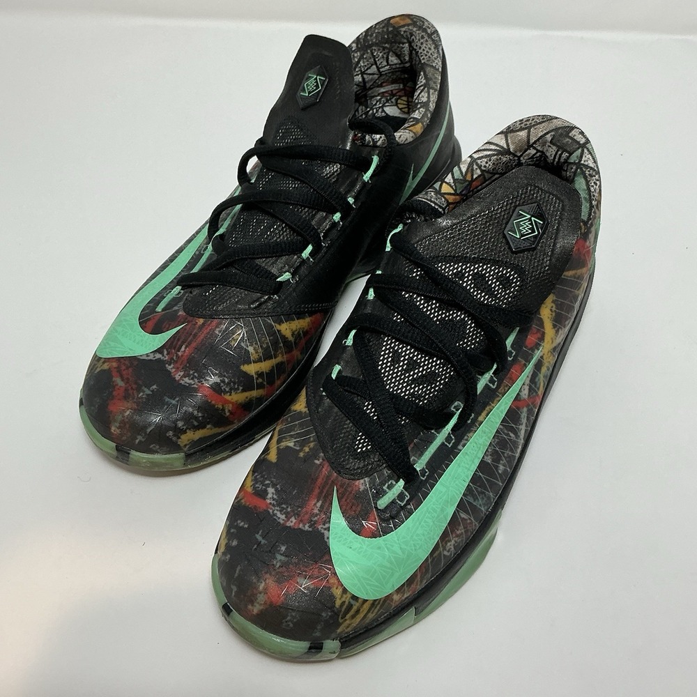 Nike KD 6 All Star Gumbo League Illusion 599477-900 Green Glow/Black Size 4.5Y - Picture 2 of 7